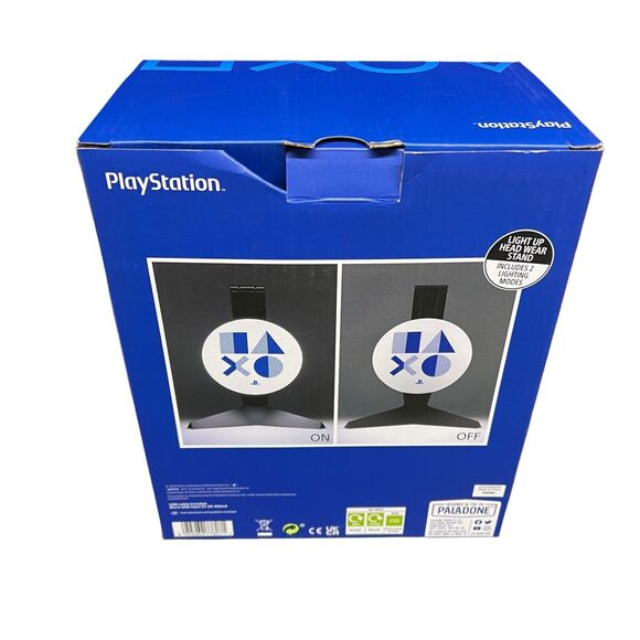 Playstation Headphone Stand Gaming Accessories Logo LED Video Gamer Holder Blue - Picture 4 of 7